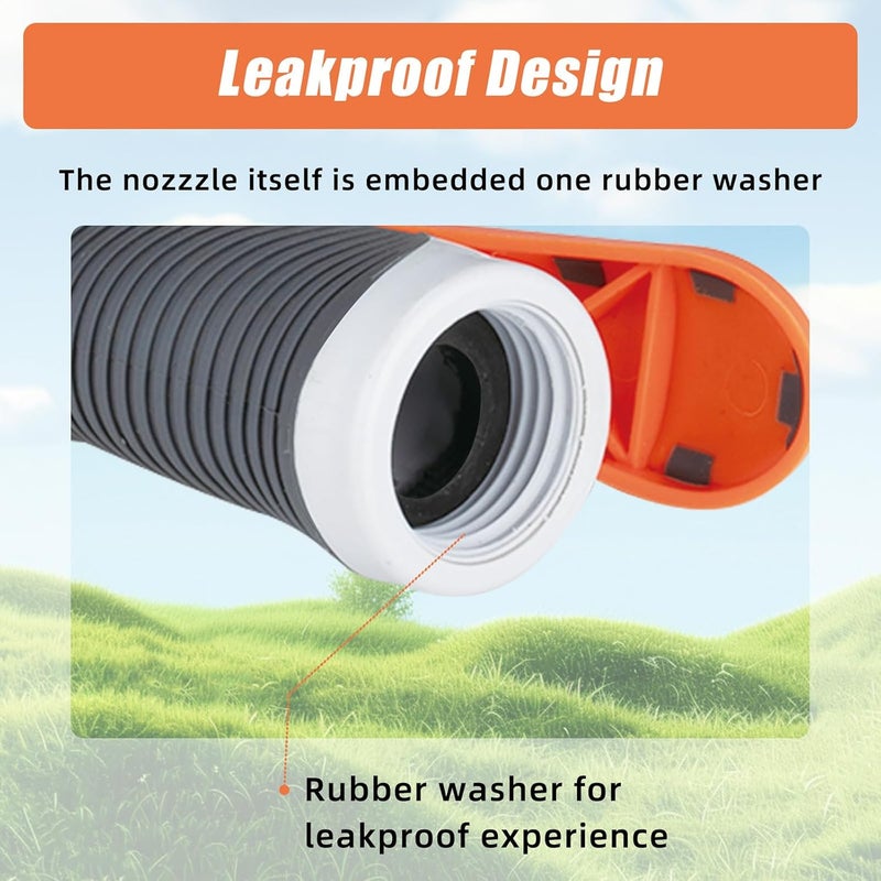 FXFOUCS Garden Hose Nozzle Sprayer– this high heavy-duty spray nozzle offer 8 watering patterns for watering plants, lawns & gardens, washing cars, household cleaning and showering pets. (Grey Orange) - Image 5